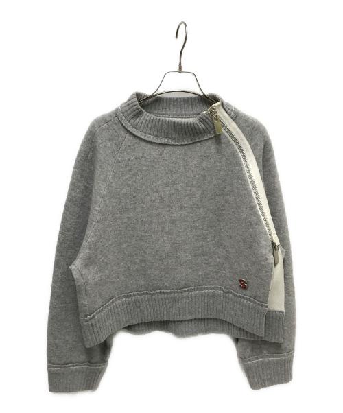 sacai（サカイ）sacai (サカイ) s Cashmere Knit Pullover グレー サイズ:2の古着・服飾アイテム