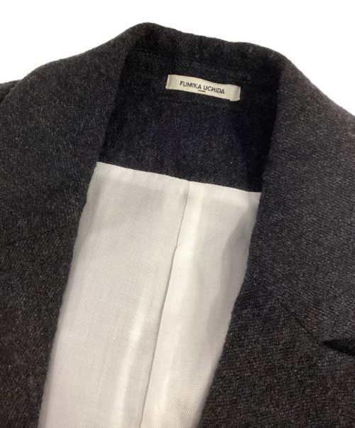 FUMIKA UCHIDA（フミカウチダ）FUMIKA UCHIDA (フミカウチダ) ツイードクラシックガウンコート グレー サイズ:34の古着・服飾アイテム
