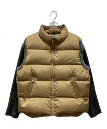 UNDERCOVER（アンダーカバー）の古着「レザー切替ダウンジャケット」｜ベージュ