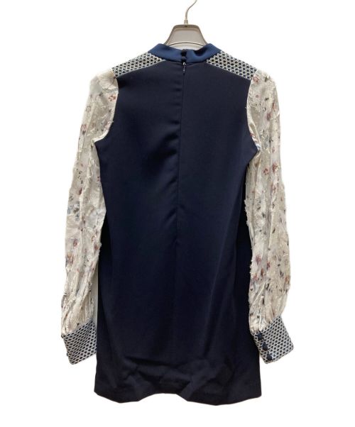 Mame Kurogouchi（マメクロゴウチ）Mame Kurogouchi (マメクロゴウチ) Cherry Blossom Sleeves Dress ネイビー サイズ:1の古着・服飾アイテム