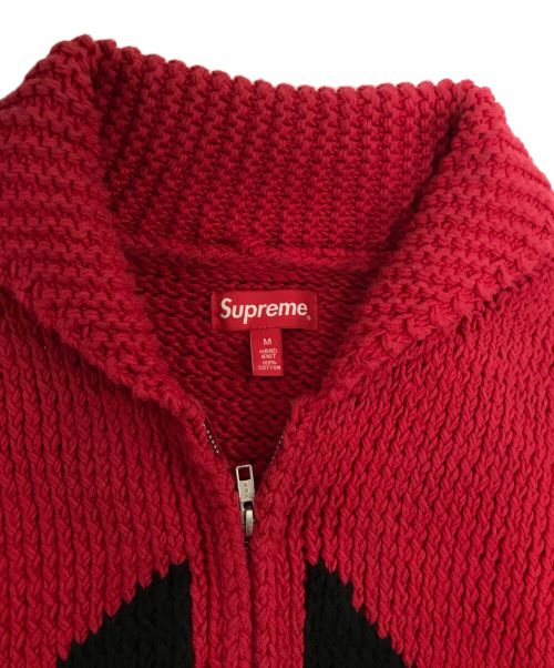 SUPREME（シュプリーム）SUPREME (シュプリーム) PLAY BOY (プレイボーイ) Shawl Collar Full Zip Sweater レッド サイズ:Mの古着・服飾アイテム