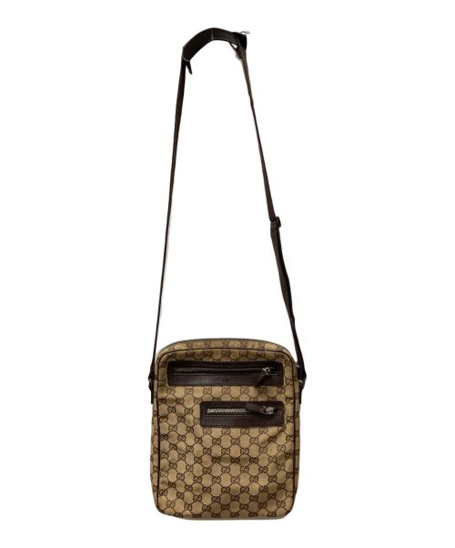 GUCCI（グッチ）GUCCI (グッチ) GGキャンバスショルダーバッグ ベージュの古着・服飾アイテム