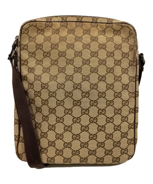 GUCCI（グッチ）GUCCI (グッチ) GGキャンバスショルダーバッグ ベージュの古着・服飾アイテム