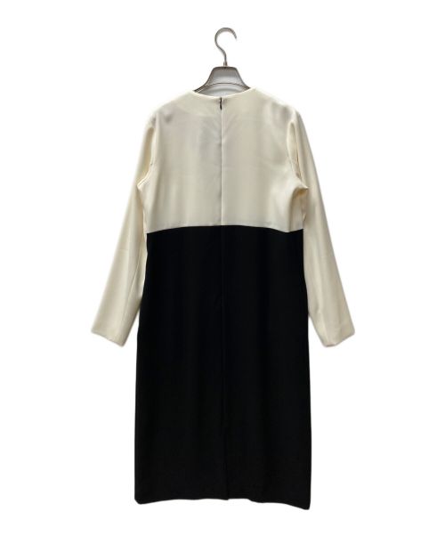 YOKO CHAN（ヨーコチャン）YOKO CHAN (ヨーコチャン) バイカラーL/Sワンピース ホワイト サイズ:Mの古着・服飾アイテム