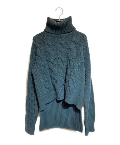 【中古】MM6(Maison Margiela) | エムエムシックスメゾンマルジェラ ニット S32HA0350 グリーン×ネイビー サイズ：XL【尾張小牧店】 中古・古着通販】MM6 Maison Margiela (エムエムシックス メゾン