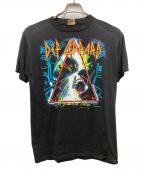 DEF LEPPARDビンテージ デフレパード）の古着「80`SバンドプリントTEE」｜ブラック