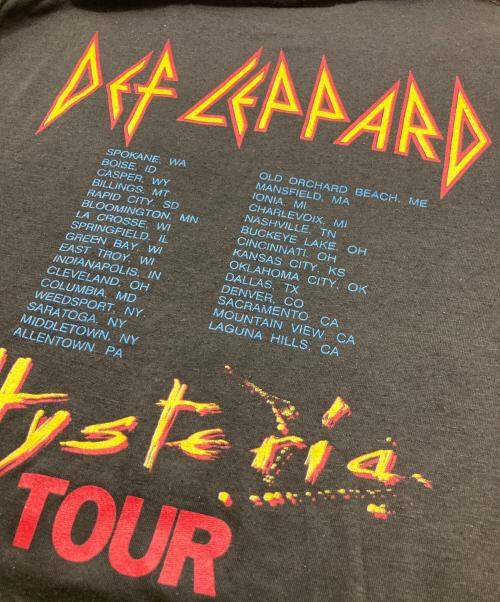 DEF LEPPARD（ビンテージ デフレパード）DEF LEPPARD (ビンテージ デフレパード) 80`SバンドプリントTEE ブラック サイズ:Lの古着・服飾アイテム