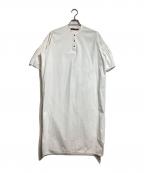 mizuiro-indミズイロインド）の古着「スタンドカラーピンタックスリーブロングワンピース」｜ホワイト