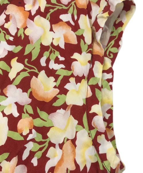 ROBE DE CHAMBRE COMME DES GARCONS（ローブドシャンブル コムデギャルソン）ROBE DE CHAMBRE COMME DES GARCONS (ローブドシャンブル コムデギャルソン) フラワーノースリーブワンピース レッド サイズ:Freeの古着・服飾アイテム