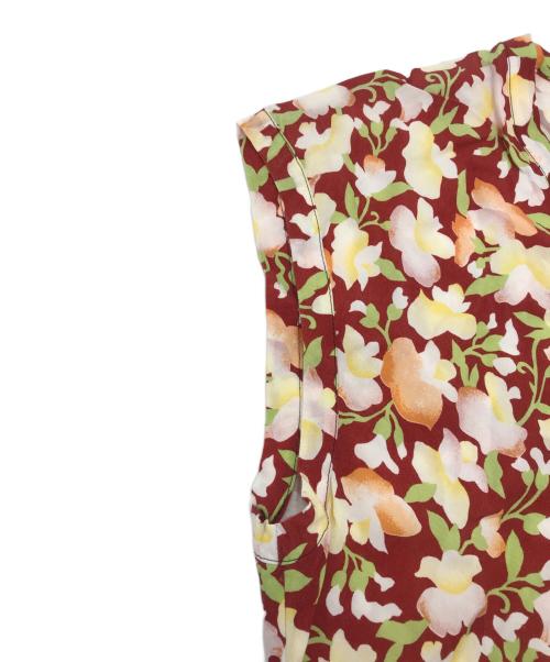 ROBE DE CHAMBRE COMME DES GARCONS（ローブドシャンブル コムデギャルソン）ROBE DE CHAMBRE COMME DES GARCONS (ローブドシャンブル コムデギャルソン) フラワーノースリーブワンピース レッド サイズ:Freeの古着・服飾アイテム