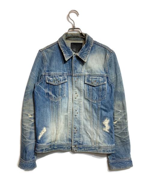ISAMU KATAYAMA BACKLASH（イサムカタヤマ・バックラッシュ）ISAMU KATAYAMA BACKLASH (イサムカタヤマ・バックラッシュ) クラッシュ加工デニムジャケット インディゴ サイズ:Ｍの古着・服飾アイテム