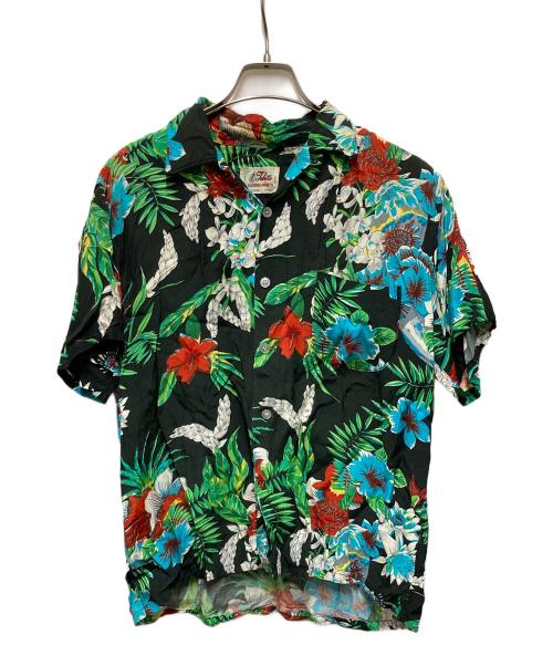 TAHITI（タヒチ）TAHITI (タヒチ) 50-60`Sレーヨンアロハシャツ ブラック サイズ:15M151/2の古着・服飾アイテム