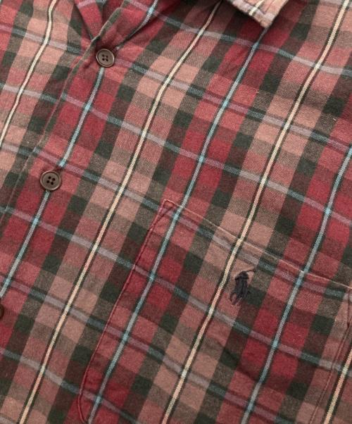 POLO RALPH LAUREN（ポロ・ラルフローレン）POLO RALPH LAUREN (ポロ・ラルフローレン) オープンカラーチェック半袖シャツ レッド サイズ:XXLの古着・服飾アイテム