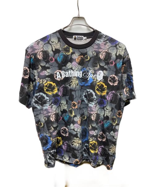 A BATHING APE（ア ベイシング エイプ）A BATHING APE (ア ベイシング エイプ) FLORAL CAMO LOGO RELAXED FIT TEE ネイビー サイズ:XLの古着・服飾アイテム