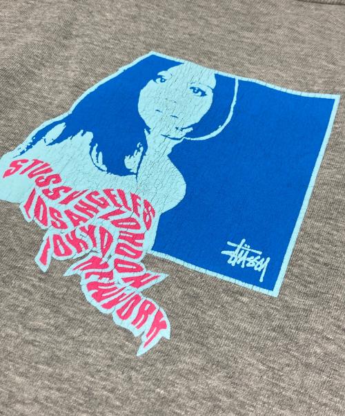 OLD STUSSY（オールドステューシー）OLD STUSSY (オールドステューシー) 90`SガールプリントTEE グレー サイズ:Lの古着・服飾アイテム