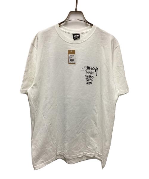 stussy（ステューシー）stussy (ステューシー) TRIBE STACK TEE ホワイト サイズ:Mの古着・服飾アイテム