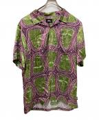 stussyステューシー）の古着「MASK SHIRT」｜グリーン