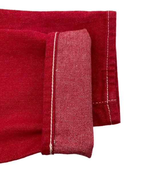 GANRYU（ガンリュウ）GANRYU (ガンリュウ) ラメスキニーデニムパンツ レッド サイズ:Mの古着・服飾アイテム