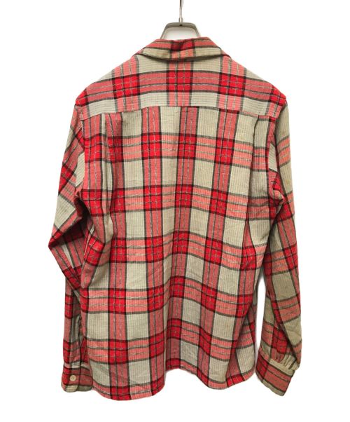 Brodlon（ブロドロン）Brodlon (ブロドロン) 50’S レーヨンブレンドオープンカラーシャツ レッド サイズ:不明の古着・服飾アイテム