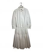 UN3D.アンスリード）の古着「ローギャザーフレアシャツワンピース」｜ホワイト