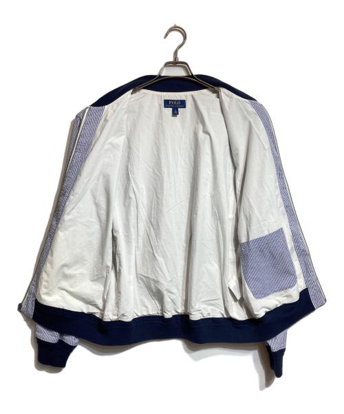 POLO RALPH LAUREN（ポロ・ラルフローレン）POLO RALPH LAUREN (ポロ・ラルフローレン) シアサッカーストライプブルゾン ブルー サイズ:Lの古着・服飾アイテム