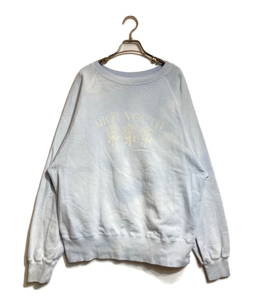 FUTURE ARCHIVE（フューチャー アーカイブ）FUTURE ARCHIVE (フューチャー アーカイブ) COLOR FLOCKY CREWNECK SWEAT ブルー サイズ:Lの古着・服飾アイテム