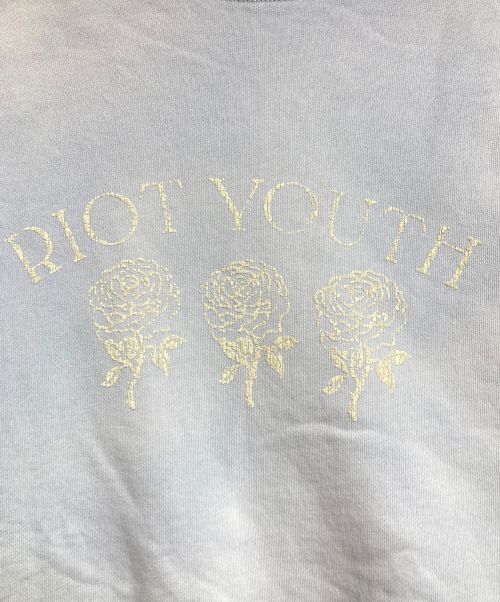 FUTURE ARCHIVE（フューチャー アーカイブ）FUTURE ARCHIVE (フューチャー アーカイブ) COLOR FLOCKY CREWNECK SWEAT ブルー サイズ:Lの古着・服飾アイテム