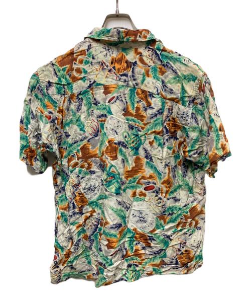south pacific（-）south pacific (-) 60’Sレーヨンアロハシャツ グリーン サイズ:Mの古着・服飾アイテム