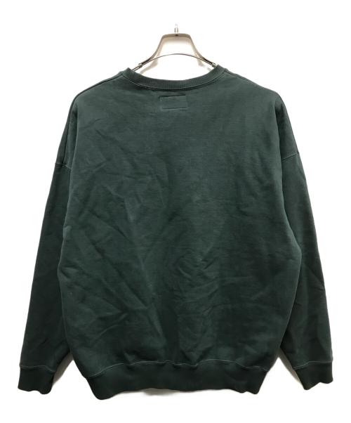 TAIN DOUBLE  PUSH（タインダブルプッシュ）TAIN DOUBLE  PUSH (タインダブルプッシュ) DOUBLE PUSH HEAVY CREW SWEAT グリーン サイズ:Ｌの古着・服飾アイテム