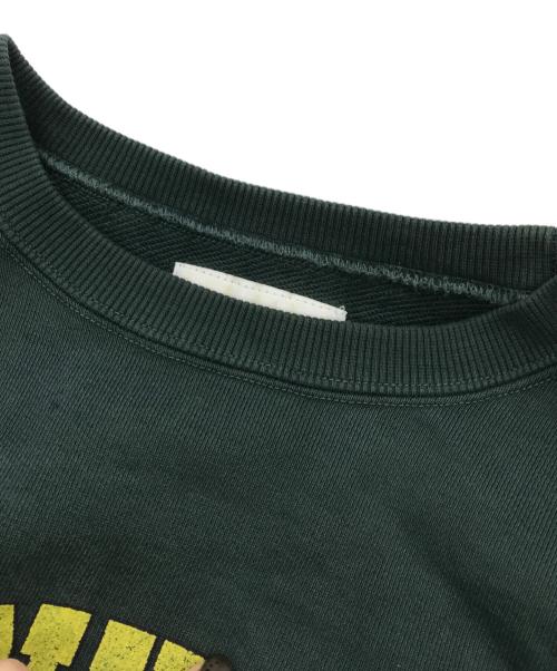 TAIN DOUBLE  PUSH（タインダブルプッシュ）TAIN DOUBLE  PUSH (タインダブルプッシュ) DOUBLE PUSH HEAVY CREW SWEAT グリーン サイズ:Ｌの古着・服飾アイテム