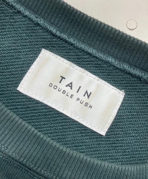 TAIN DOUBLE  PUSH（タインダブルプッシュ）TAIN DOUBLE  PUSH (タインダブルプッシュ) DOUBLE PUSH HEAVY CREW SWEAT グリーン サイズ:Ｌの古着・服飾アイテム