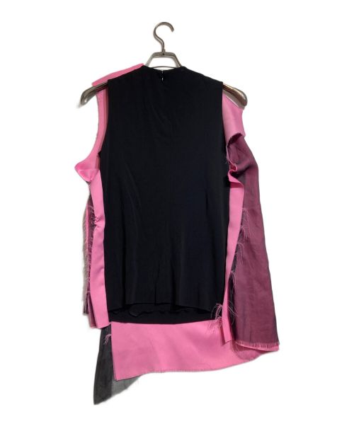 Maison Margiela（メゾンマルジェラ）Maison Margiela (メゾンマルジェラ) レイヤードブラウス ブラック×ピンク サイズ:40の古着・服飾アイテム