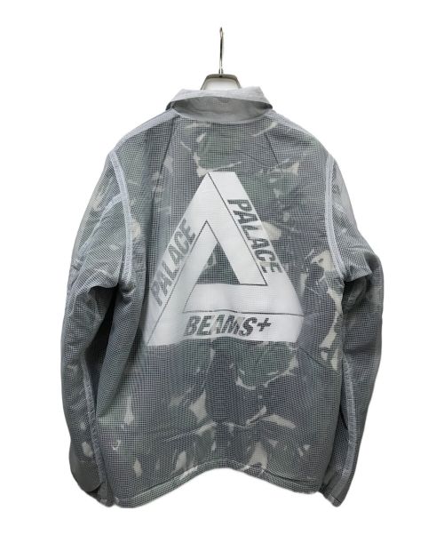 BEAMS PLUS（ビームスプラス）BEAMS PLUS (ビームスプラス) PALACE (パレス) 別注COACH JACKET FLEECE LINED CAMO グレー×オリーブ サイズ:Lの古着・服飾アイテム