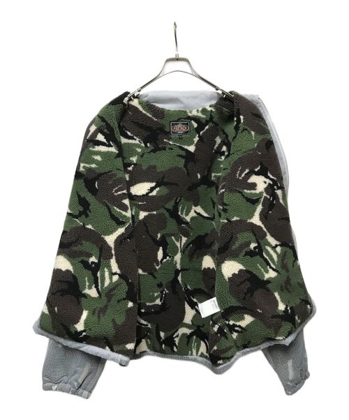 BEAMS PLUS（ビームスプラス）BEAMS PLUS (ビームスプラス) PALACE (パレス) 別注COACH JACKET FLEECE LINED CAMO グレー×オリーブ サイズ:Lの古着・服飾アイテム
