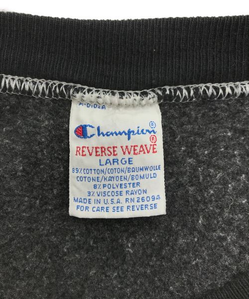 Champion（チャンピオン）Champion (チャンピオン) 後染めリバースウィーブスウェット ブラック サイズ:Lの古着・服飾アイテム