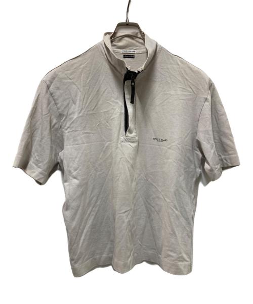 STONE ISLAND（ストーンアイランド）STONE ISLAND (ストーンアイランド) 03SSハーフジップポロシャツ ホワイト サイズ:Mの古着・服飾アイテム