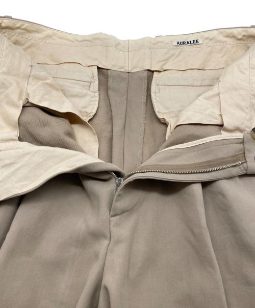 AURALEE（オーラリー）AURALEE (オーラリー) HARD TWIST DOUBLE CLOTH WIDE SLACKS ベージュ サイズ:4の古着・服飾アイテム