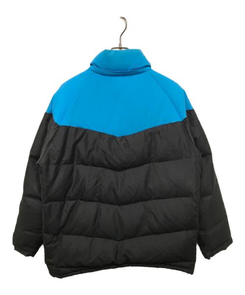 stussy（ステューシー）stussy (ステューシー) 00’Sバイカラーダウンジャケット ブラック×ブルー サイズ:ＸＬの古着・服飾アイテム