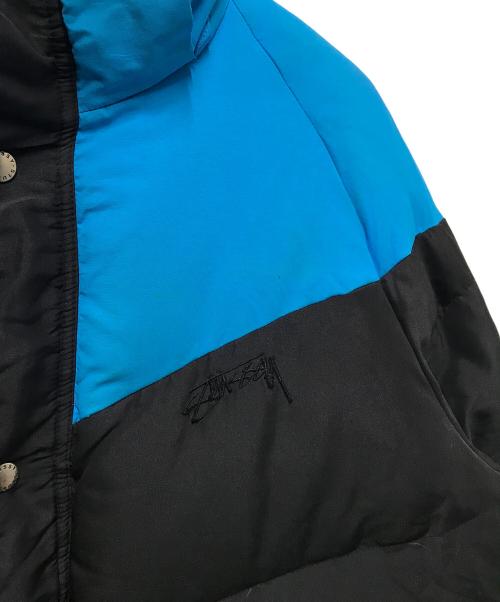stussy（ステューシー）stussy (ステューシー) 00’Sバイカラーダウンジャケット ブラック×ブルー サイズ:ＸＬの古着・服飾アイテム