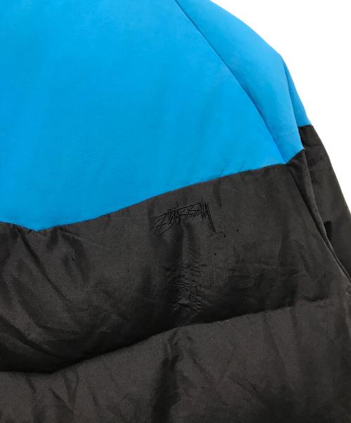 stussy（ステューシー）stussy (ステューシー) 00’Sバイカラーダウンジャケット ブラック×ブルー サイズ:ＸＬの古着・服飾アイテム
