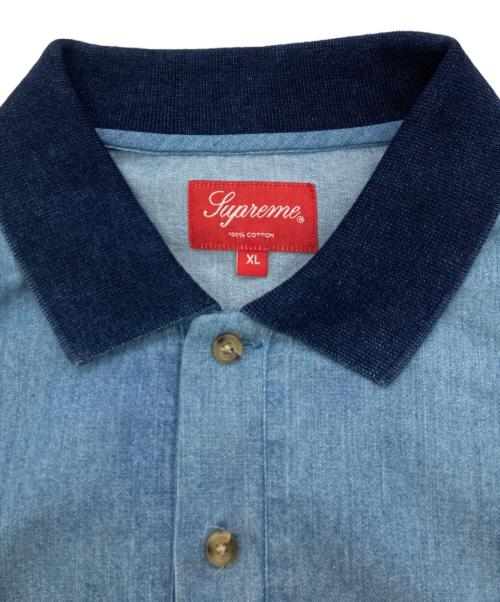 SUPREME（シュプリーム）SUPREME (シュプリーム) denim polo shirt インディゴ サイズ:XLの古着・服飾アイテム