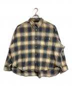elephant TRIBAL fabricsエレファントトライバルファブリックス）の古着「GATHER OMBRE CHECK BD SHIRT」｜ベージュ