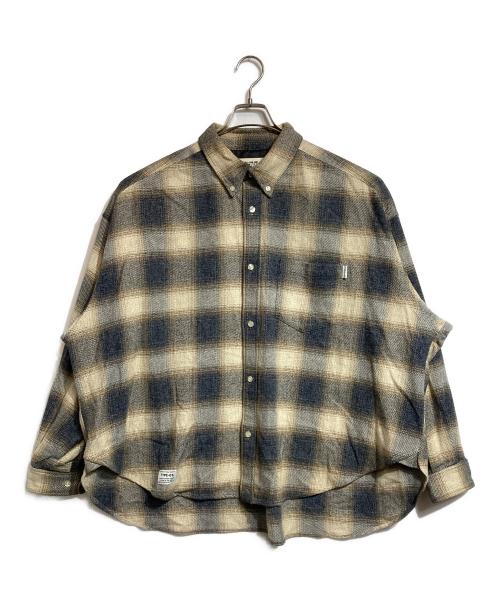 elephant TRIBAL fabrics（エレファントトライバルファブリックス）elephant TRIBAL fabrics (エレファントトライバルファブリックス) GATHER OMBRE CHECK BD SHIRT ベージュ サイズ:FREEの古着・服飾アイテム