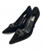 PRADAプラダ）の古着「スエードポインテッドトゥパンプス」｜ブラック