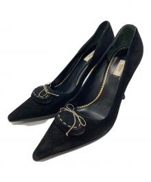 PRADA（プラダ）の古着「スエードポインテッドトゥパンプス」｜ブラック