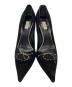 PRADA (プラダ) スエードポインテッドトゥパンプス ブラック サイズ:35 1/2：6000円