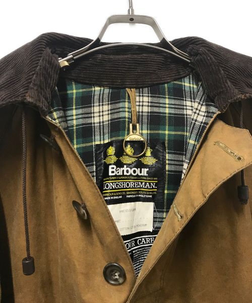 Barbour（バブアー）Barbour (バブアー) 90’SLONGSHOREMAN プルオーバーオイルドコート ブラウン サイズ:MEDIUMの古着・服飾アイテム