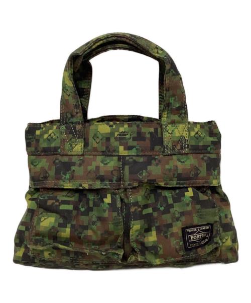 PORTER（ポーター）PORTER (ポーター) BEAMS BOY (ビームスボーイ) デジカモスモールハンドバッグ オリーブの古着・服飾アイテム