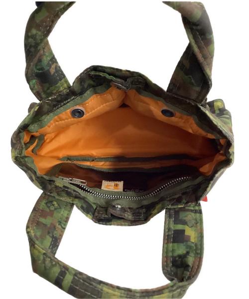 PORTER（ポーター）PORTER (ポーター) BEAMS BOY (ビームスボーイ) デジカモスモールハンドバッグ オリーブの古着・服飾アイテム