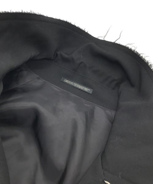 B Yohji Yamamoto（ビーヨウジヤマモト）B Yohji Yamamoto (ビーヨウジヤマモト) ギャバジン切替カットオフツイードコート ブラック×グレー サイズ:2の古着・服飾アイテム